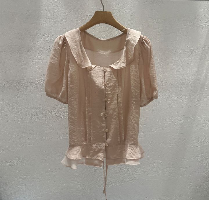 CRONG韓國直郵實拍女裝新品熱賣休閑時尚推薦26夏季襯衫蕾絲衫CRONG襯衫/蕾絲衫圖色2