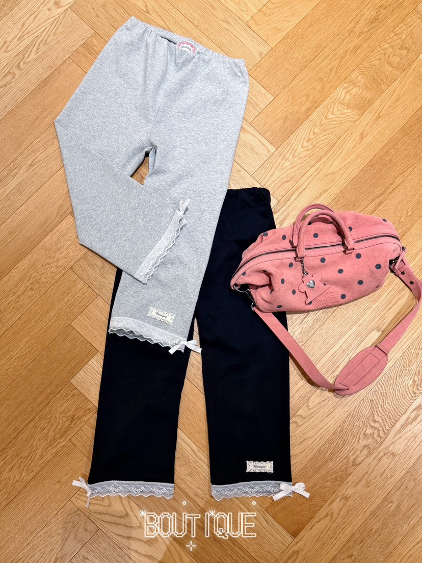 BOUTIQUE-L韓國直郵女裝新品推薦熱賣時尚打底褲鯊魚褲褶邊BOUTIQUE-L打底褲/鯊魚褲
