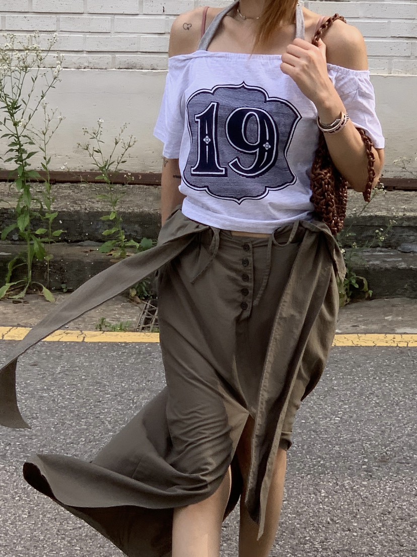 ZEROZERO韓國代購女裝新品人氣休閑推薦26夏季熱賣長裙開衩ZEROZERO長裙