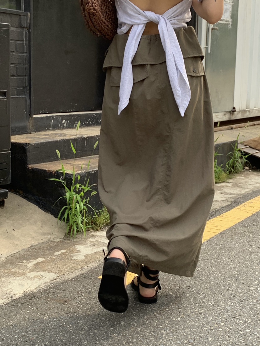 ZEROZERO韓國代購女裝新品人氣休閑推薦26夏季熱賣長裙開衩ZEROZERO長裙