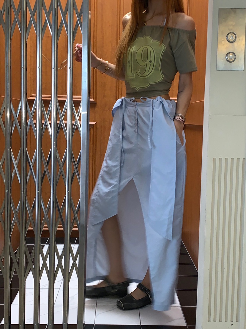 ZEROZERO韓國代購女裝新品人氣休閑推薦26夏季熱賣長裙開衩ZEROZERO長裙