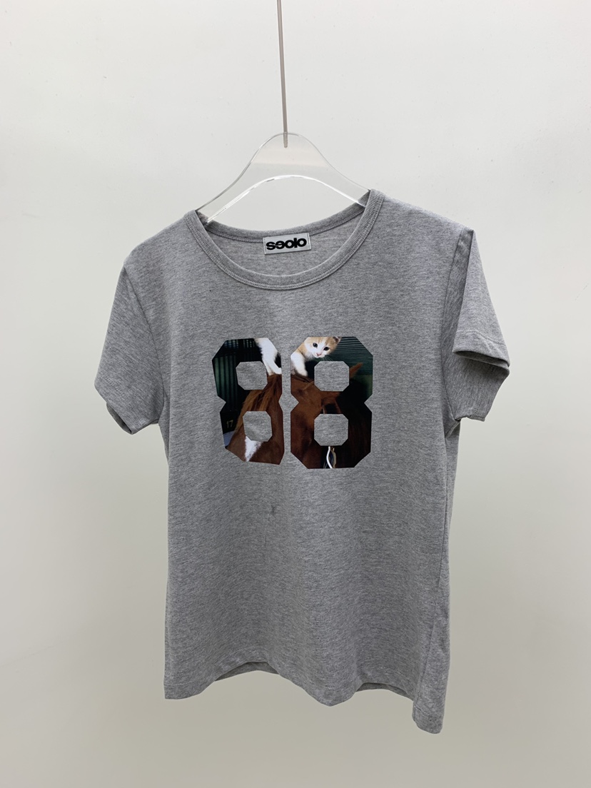SEOLO韓國直郵女裝新品26夏季熱賣推薦人氣休閑時尚T恤Seolo seoulT恤圖色2