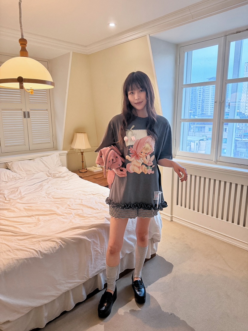 BOUTIQUE-L韓國東大門代購女裝新品時尚人氣熱賣26夏季T恤BOUTIQUE-LT恤圖色1