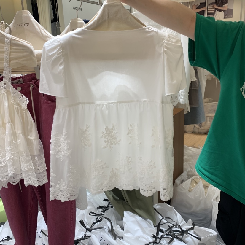 BY FLOW東大門實拍韓國女士新品時尚熱賣26夏季襯衫蕾絲衫BY FLOW襯衫/蕾絲衫