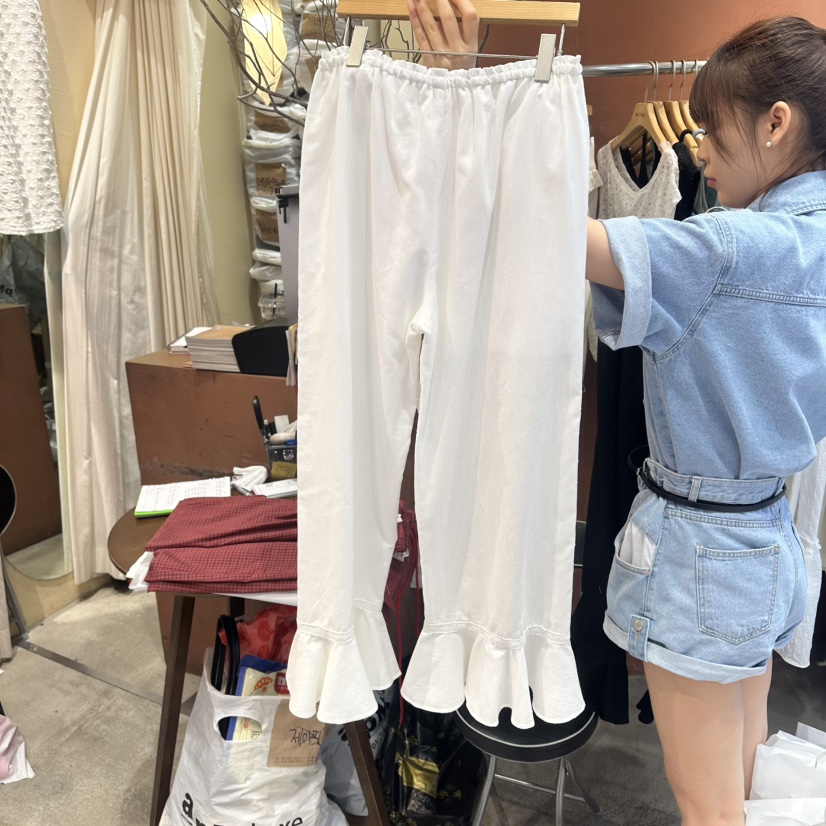 MIENNE東大門實拍韓國女士新品26夏季熱賣推薦休閑褲蕾絲MIENNE休閑褲
