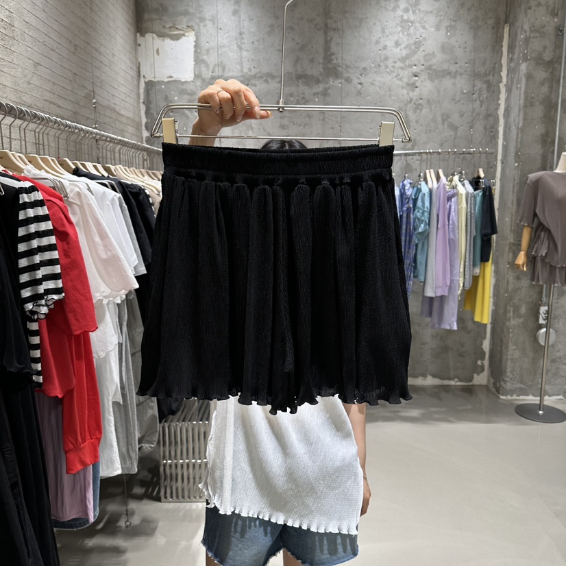 JUNI韓國直郵實拍女士新品26夏季休閑時尚熱賣推薦短褲褶皺my juni短褲圖色2