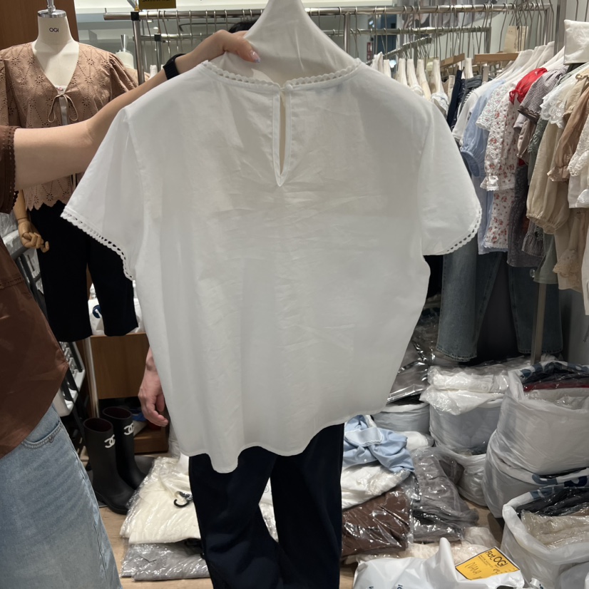 OGI韓國東大門代購女裝新款熱賣休閑推薦時尚人氣襯衫蕾絲衫FLat OGI襯衫/蕾絲衫