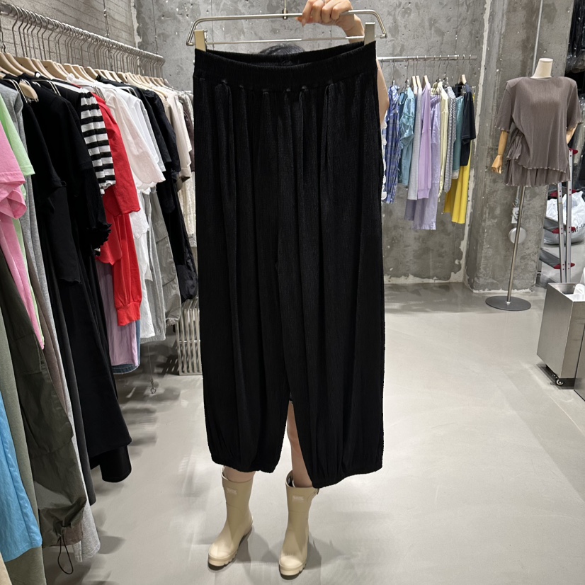JUNI韓國直郵女士新品推薦休閑熱賣人氣時尚26夏季休閑褲褶皺my juni休閑褲圖色2