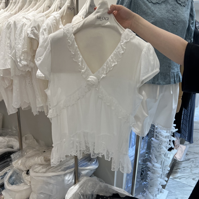 OGI韓國直郵女裝新品人氣休閑26夏季熱賣推薦時尚襯衫蕾絲衫FLat OGI襯衫/蕾絲衫圖色2