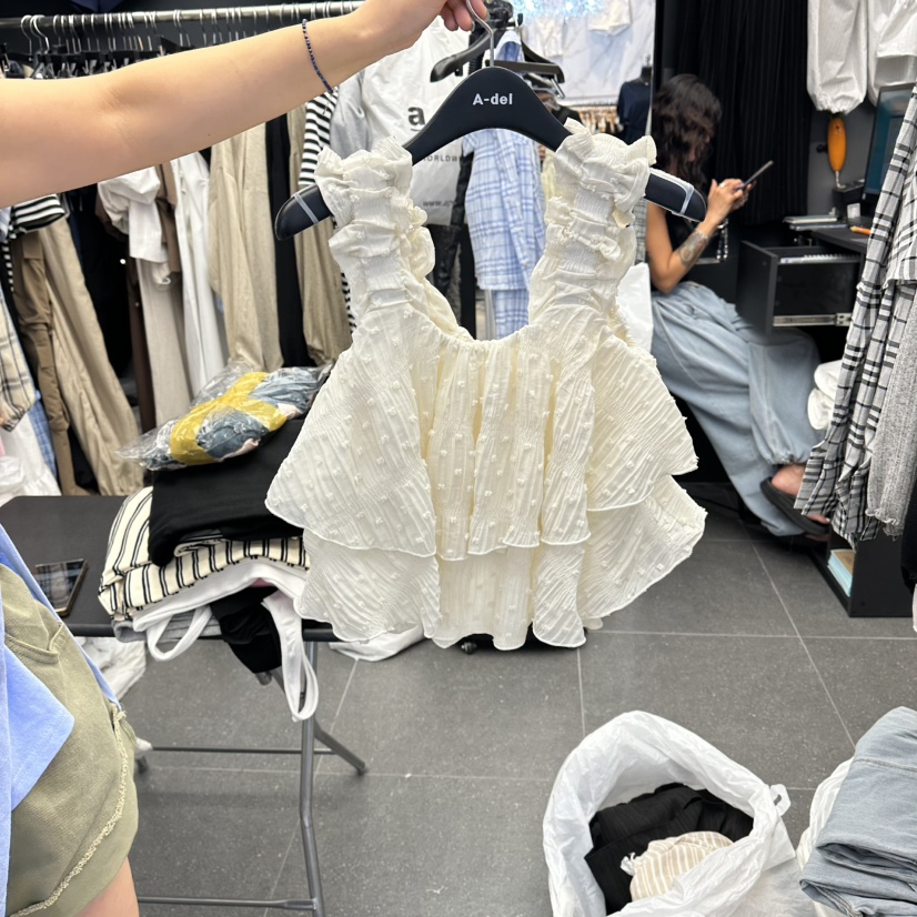 A-DEL韓國東大門代購女士新品休閑人氣時尚26夏季吊帶背心A-DEL吊帶/背心圖色2奶油色