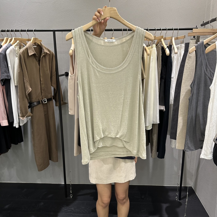 FLAMME TOIT/LUNAMDE韓國東大門直郵女士新款推薦吊帶背心假兩件FLAMME TOIT/LUNAMDE吊帶/背心圖色2