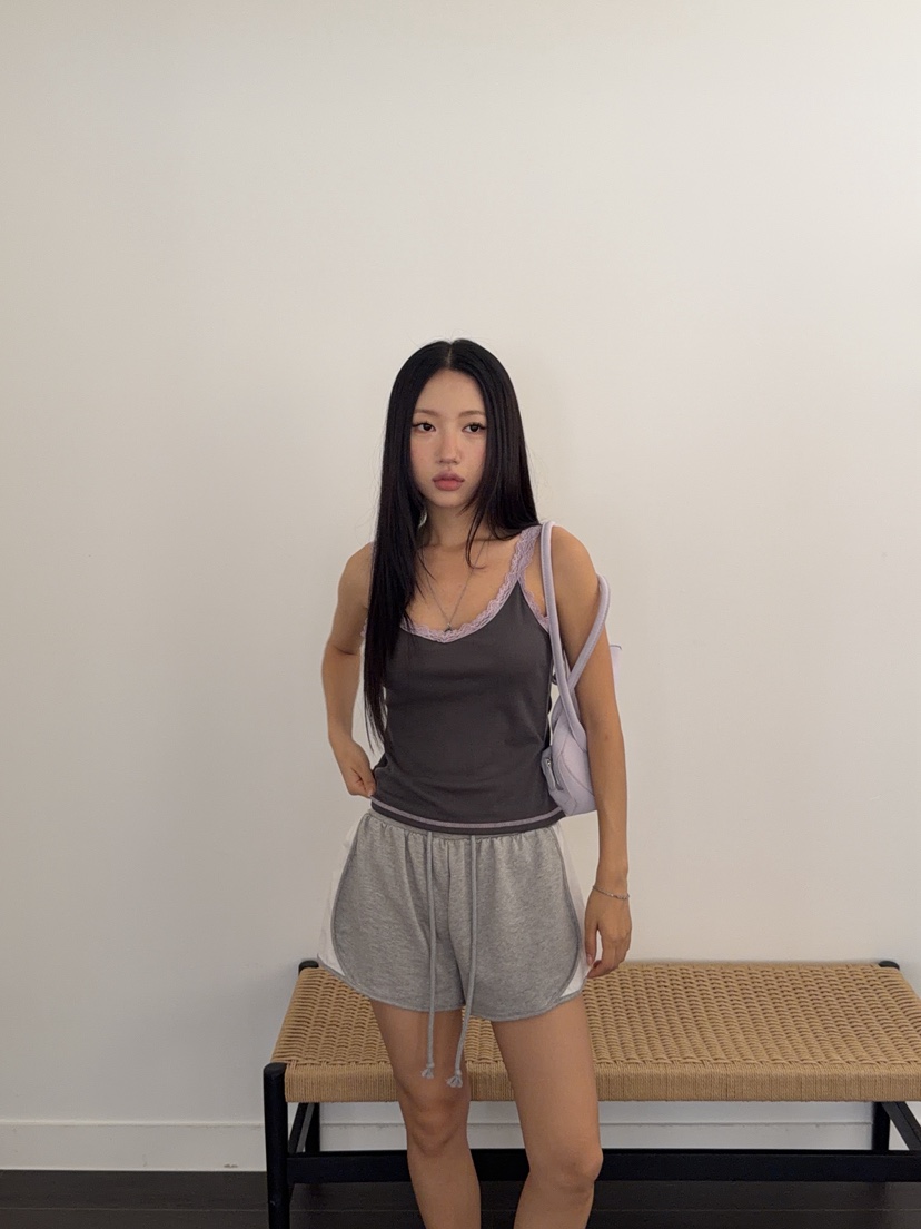 SUNDER MARKET東大門實拍女士新款人氣時尚推薦短褲撞色SUNDER MARKET短褲