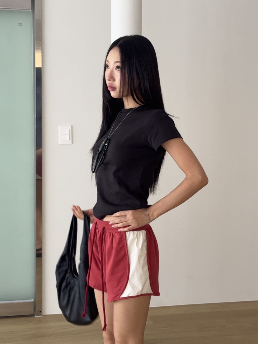 SUNDER MARKET東大門實拍女士新款人氣時尚推薦短褲撞色SUNDER MARKET短褲