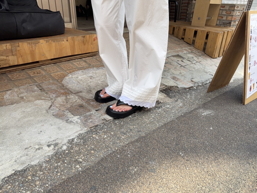 SUNDER MARKET東大門實拍女裝新款休閑26春夏休閑褲棉質褶邊SUNDER MARKET休閑褲