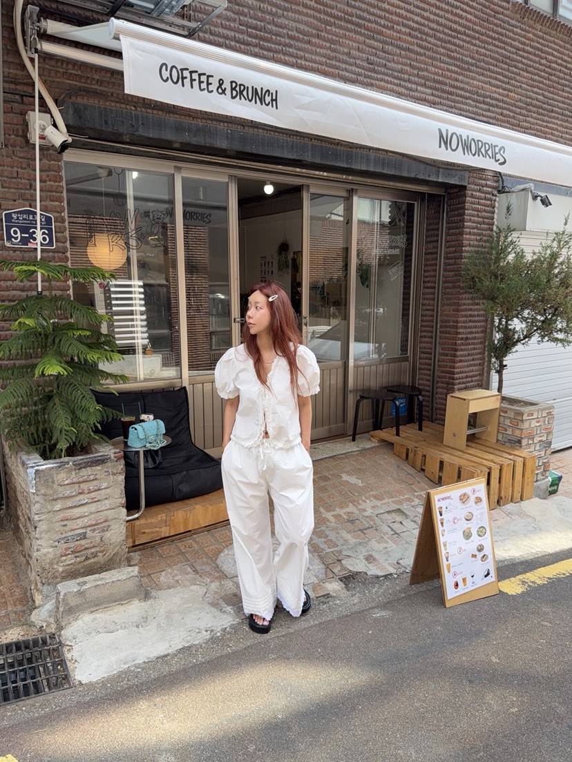 SUNDER MARKET韓國代購女裝新款26春夏襯衫蕾絲衫棉質褶邊SUNDER MARKET襯衫/蕾絲衫