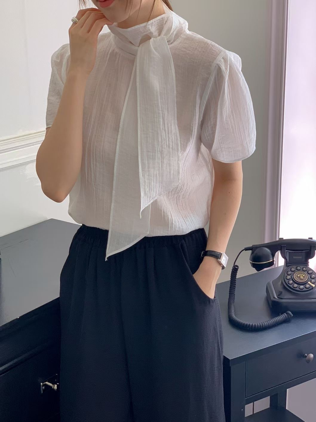 CIRCLE-써클-T東大門代購女士新款職業人氣休閑襯衫蕾絲衫CIRCLE襯衫/蕾絲衫圖色2