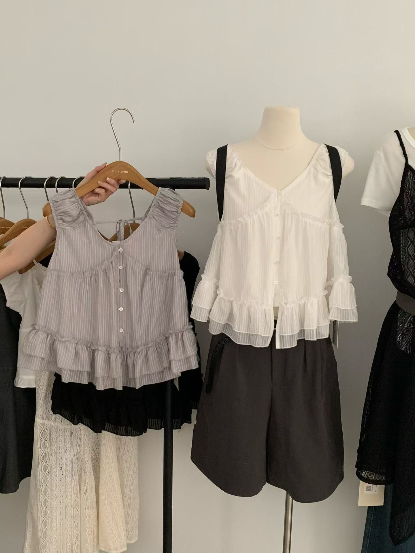 ANGE東大門直郵女裝新品職業休閑26春夏人氣時尚襯衫蕾絲衫ANGE襯衫/蕾絲衫