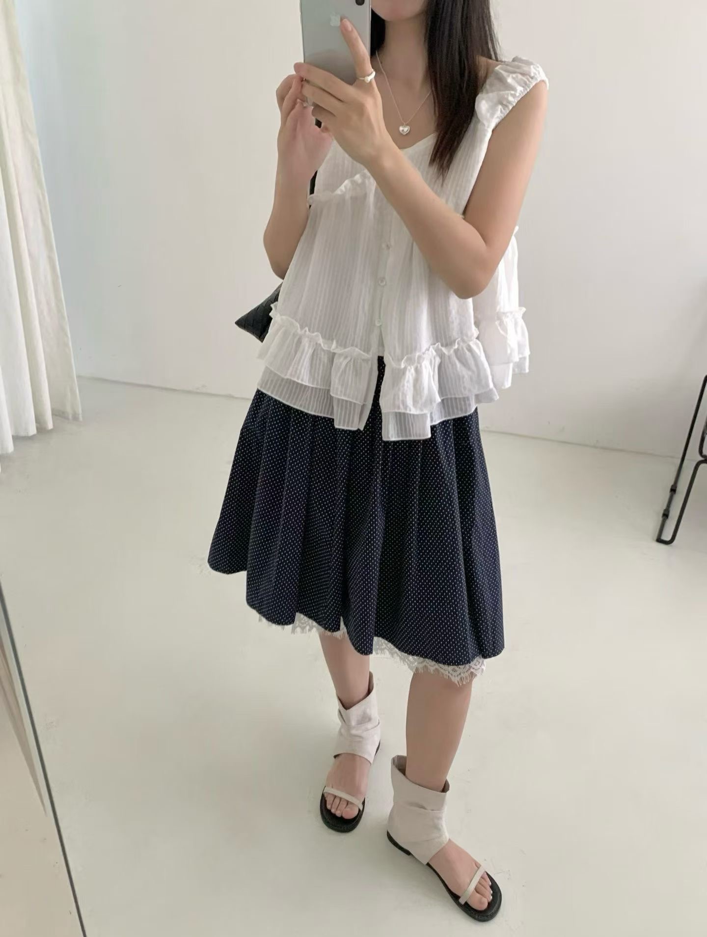 ANGE東大門直郵女裝新品職業休閑26春夏人氣時尚襯衫蕾絲衫ANGE襯衫/蕾絲衫