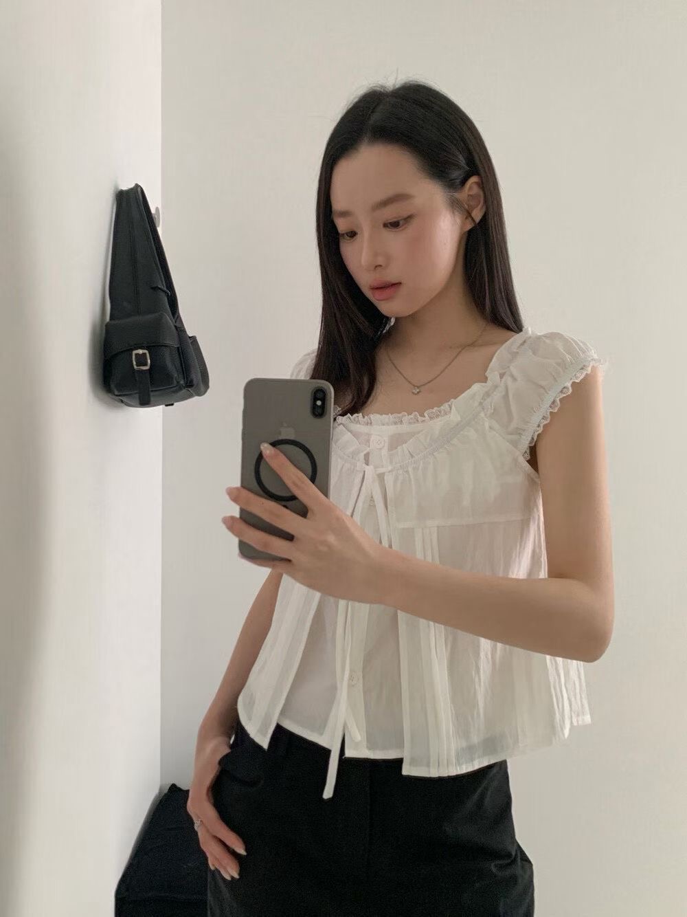 ANGE韓國代購女士新款推薦時尚人氣26春夏熱賣襯衫蕾絲衫ANGE襯衫/蕾絲衫