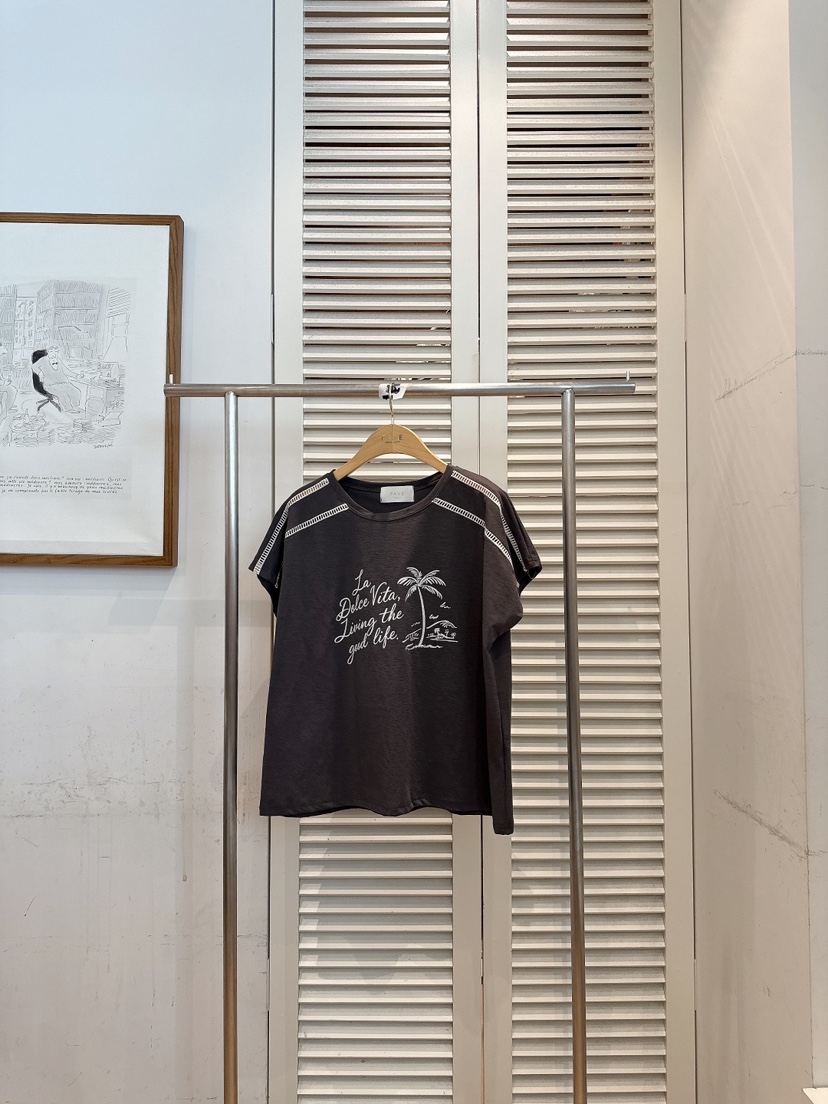 FAVE-L韓國直郵女裝新品時尚人氣熱賣推薦真品26夏季T恤FAVE-LT恤圖色4墨