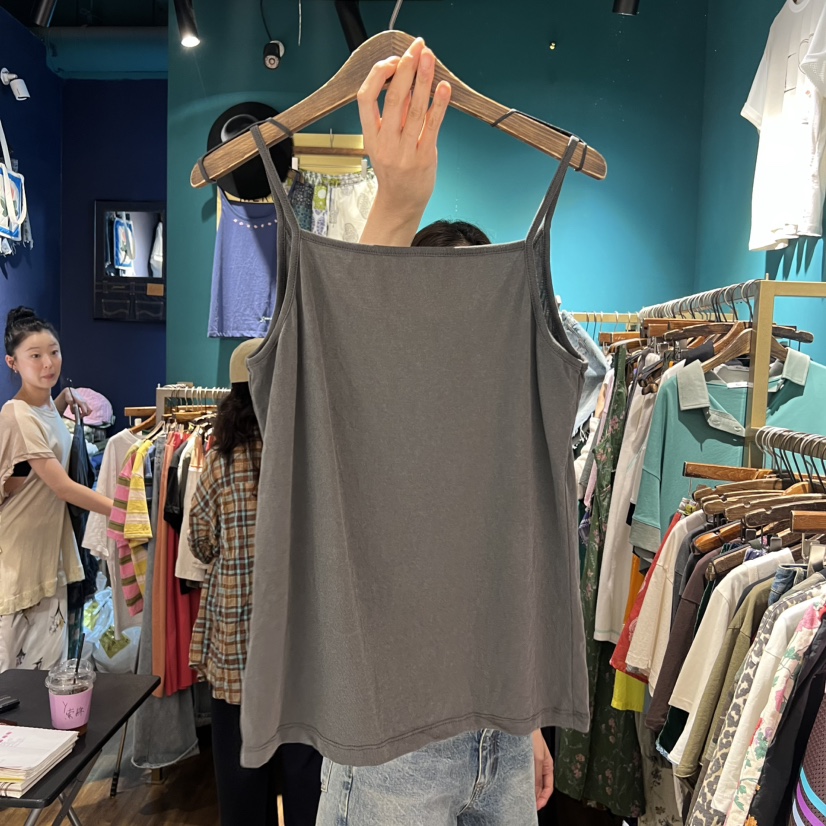 MERCI LINDA東大門直郵女士新品休閑真品吊帶背心刺繡無袖MERCI LINDA吊帶/背心