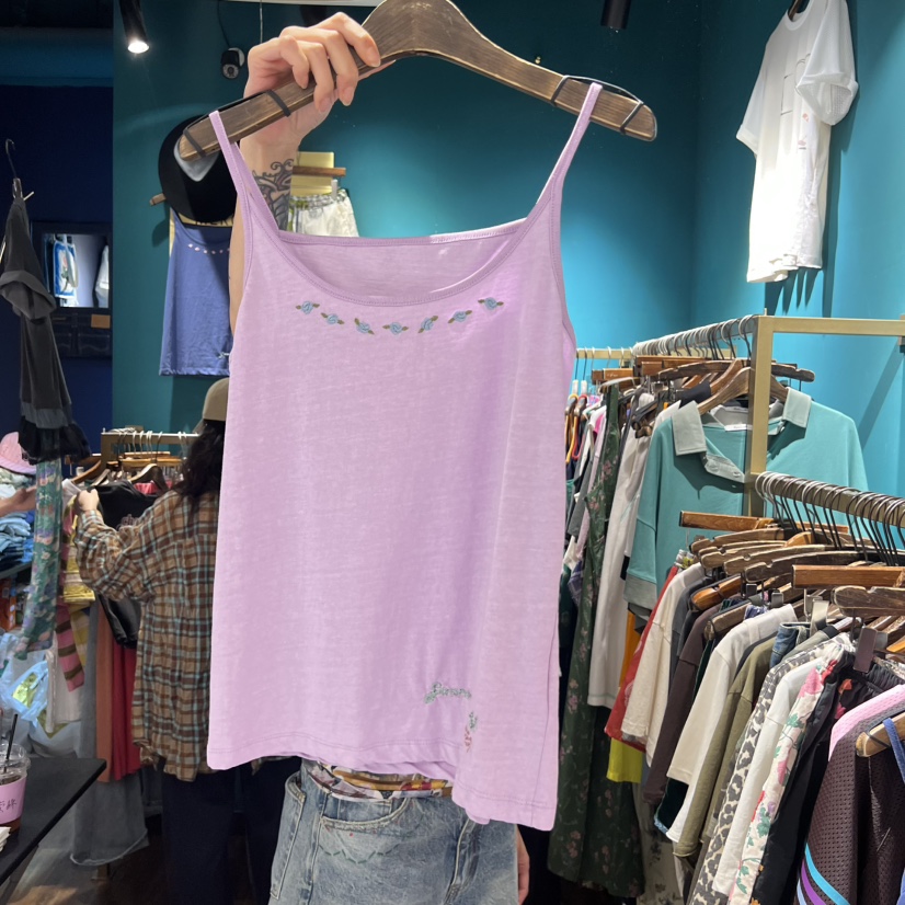 MERCI LINDA東大門直郵女士新品休閑真品吊帶背心刺繡無袖MERCI LINDA吊帶/背心圖色2