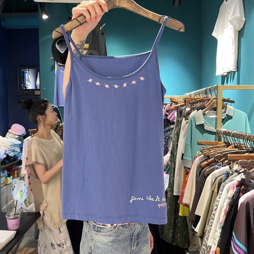 MERCI LINDA東大門直郵女士新品休閑真品吊帶背心刺繡無袖MERCI LINDA吊帶/背心圖色3