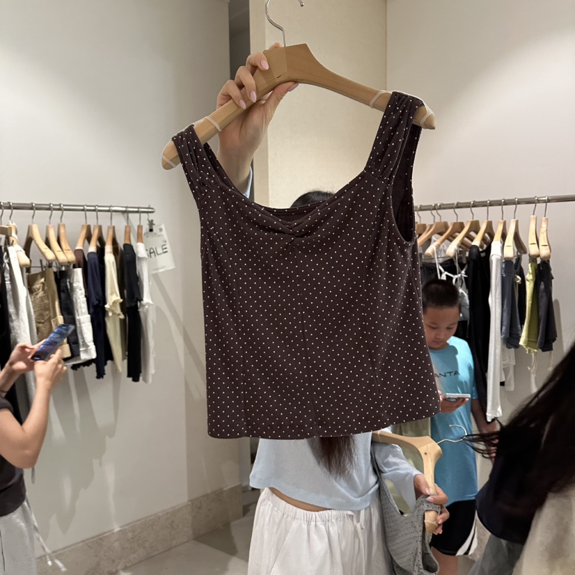 ANDMORE BUTTON東大門代購女裝新品人氣吊帶背心褶皺無袖ANDMORE BUTTON吊帶/背心圖色2