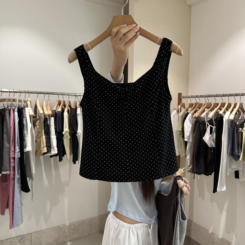 ANDMORE BUTTON東大門代購女裝新品人氣吊帶背心褶皺無袖ANDMORE BUTTON吊帶/背心圖色3