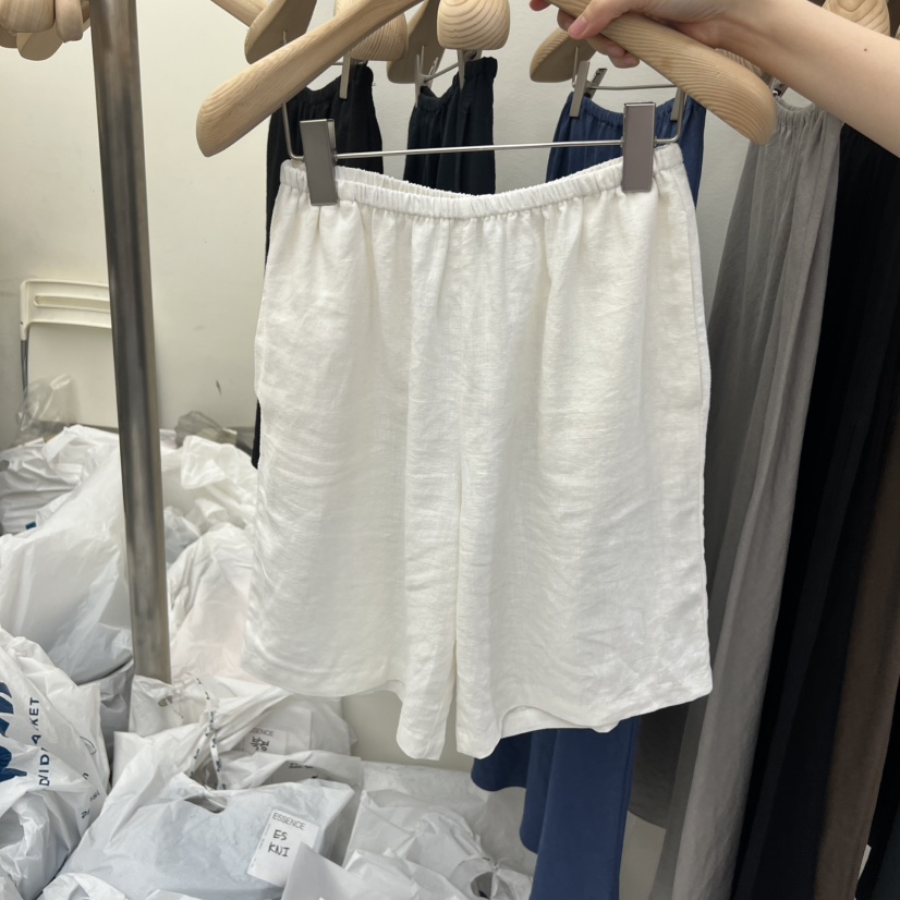 ESSENCE韓國代購女士新品人氣真品時尚26夏季休閑短褲亞麻ESSENCE短褲圖色1