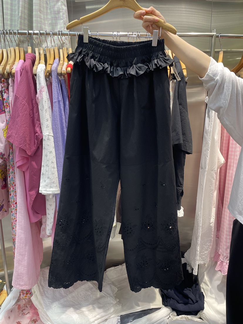 MENDL S韓國直郵女裝新品推薦熱賣26夏季人氣休閑褲褶邊MENDL S休閑褲圖色2