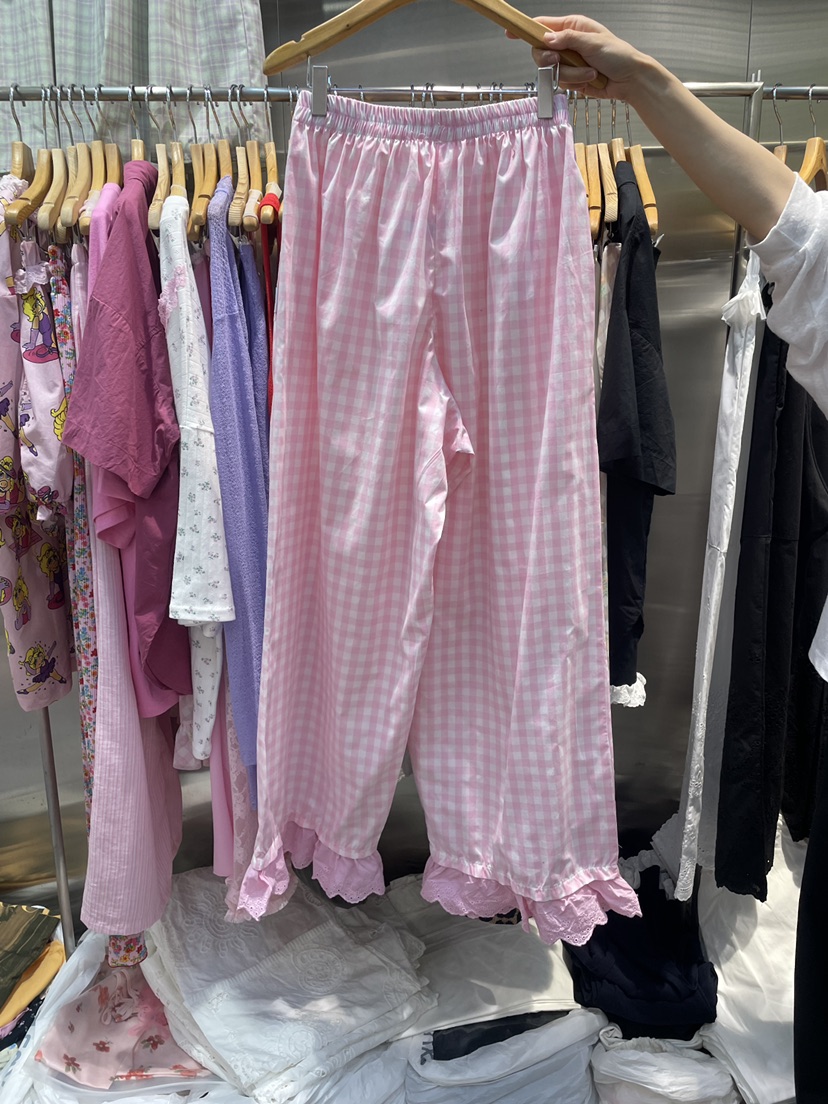 MENDL S韓國直郵女裝新品推薦真品熱賣休閑26夏季休閑褲格子MENDL S休閑褲