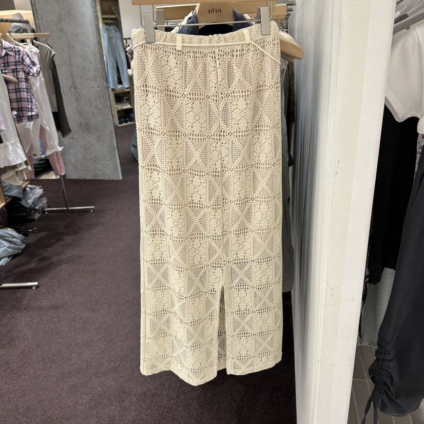 PITA/THEVERLIN韓國直郵女士新品熱賣長裙鉤針編織含腰繩PITA/THEVERLIN長裙