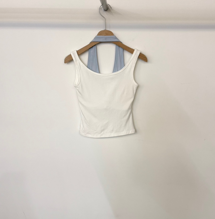 TWENTY FOUR SEVEN24-7東大門代購女裝新品26夏季吊帶背心假兩件TEWNTY FOUR SEVEN24-7吊帶/背心