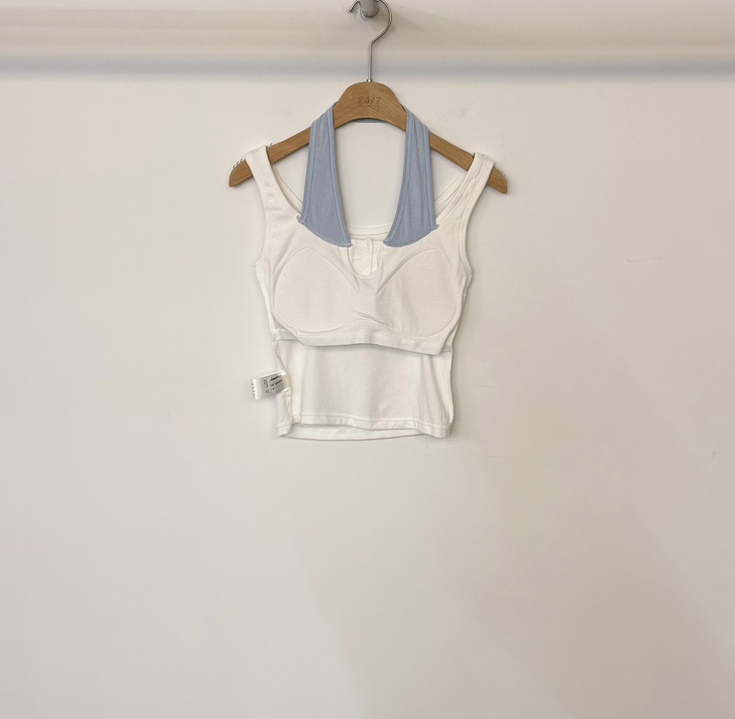 TWENTY FOUR SEVEN24-7東大門代購女裝新品26夏季吊帶背心假兩件TEWNTY FOUR SEVEN24-7吊帶/背心