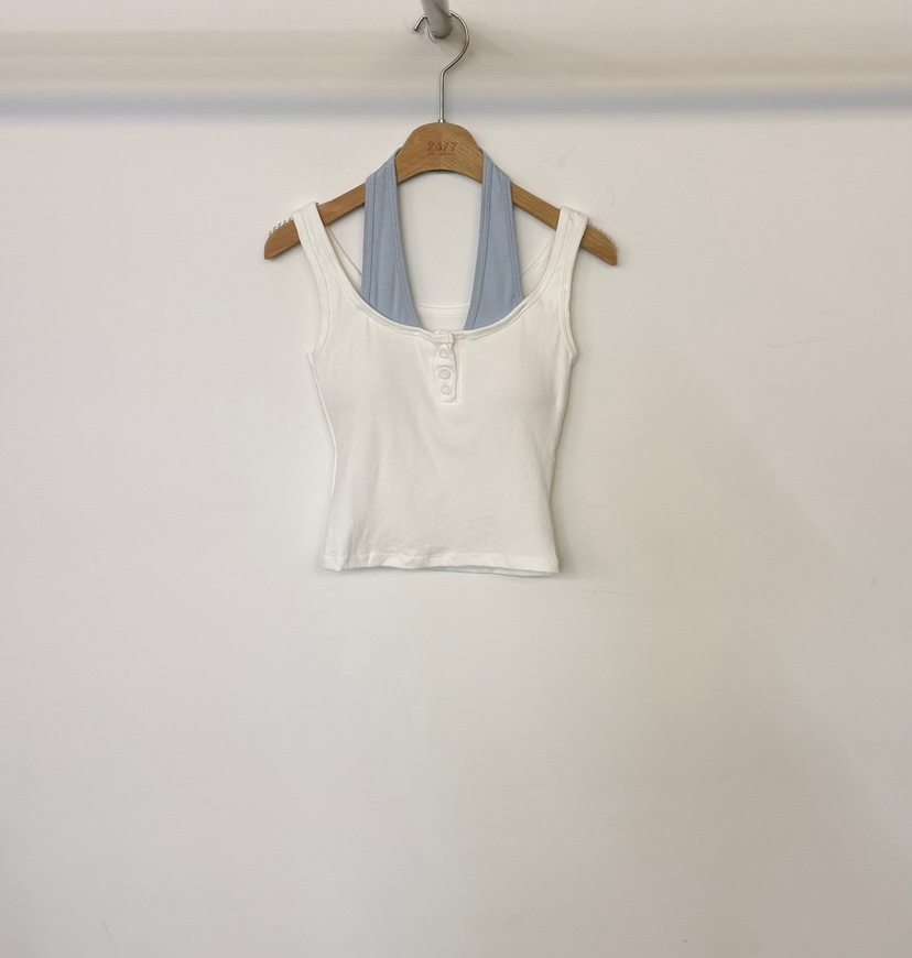 TWENTY FOUR SEVEN24-7東大門代購女裝新品26夏季吊帶背心假兩件TEWNTY FOUR SEVEN24-7吊帶/背心圖色4