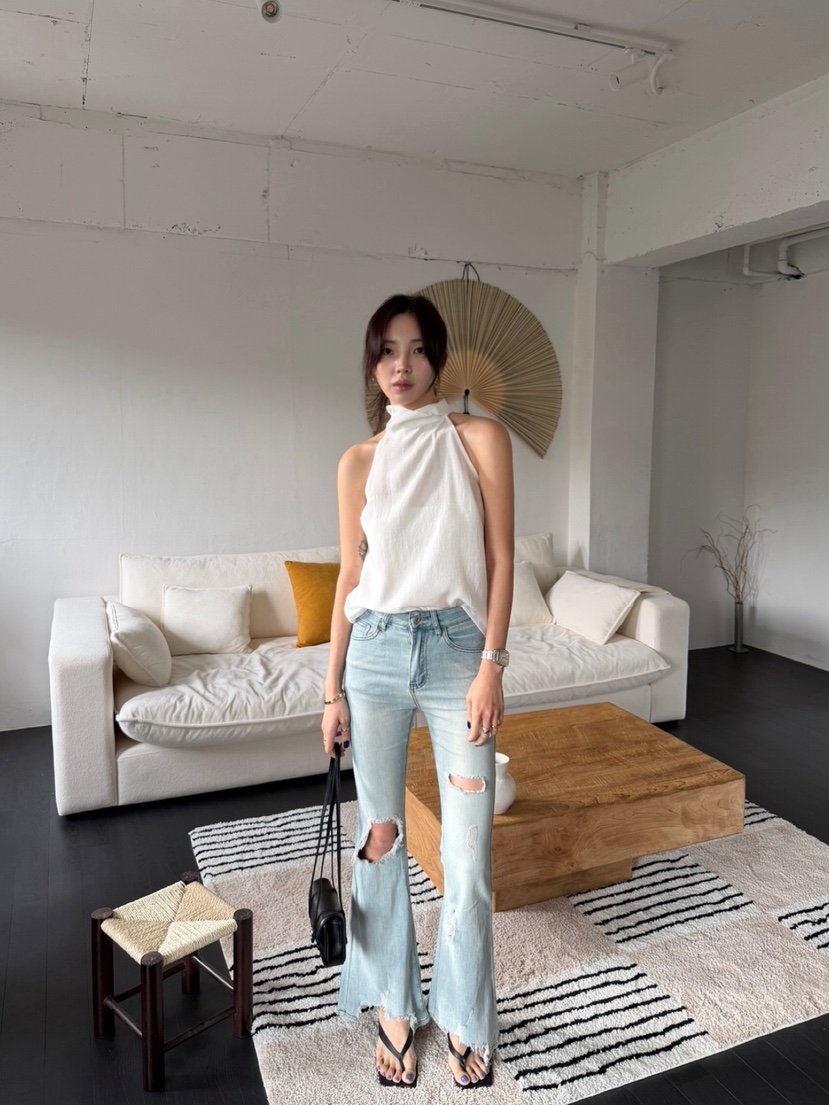 SOLAR韓國直郵女裝新款熱賣真品推薦休閑牛仔褲喇叭褲復古SOLAR牛仔褲