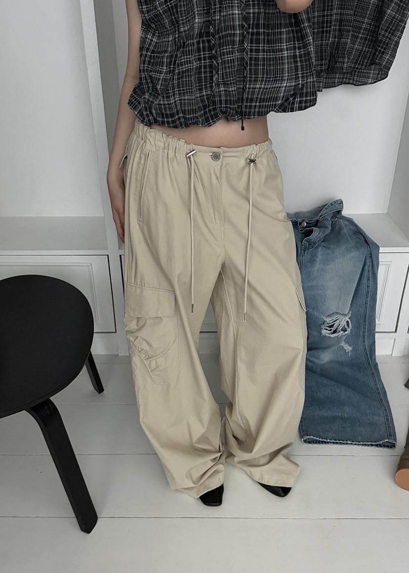 AMOOD韓國直郵女裝新款熱賣真品休閑時尚26夏季休閑褲口袋褶裥AMOOD休閑褲