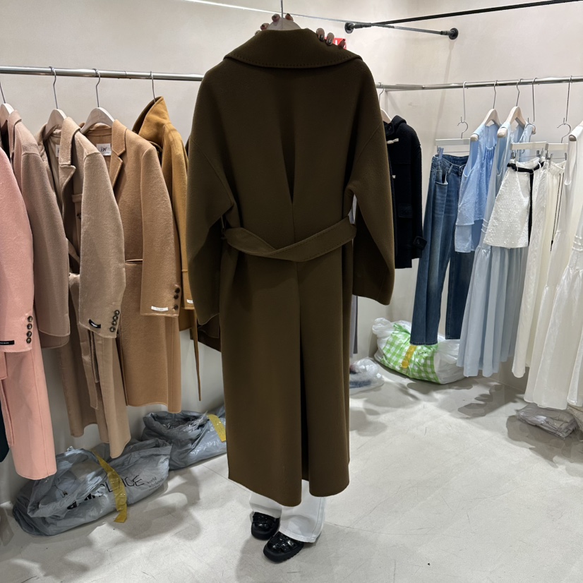 Color B東大門實拍女裝新款人氣真品熱賣中長款大衣含腰帶Color B中長款大衣