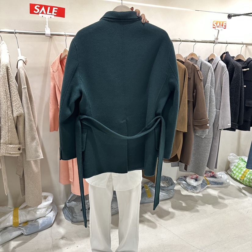 Color B東大門代購女士新品26夏季真品休閑短款大衣含腰帶Color B短款大衣