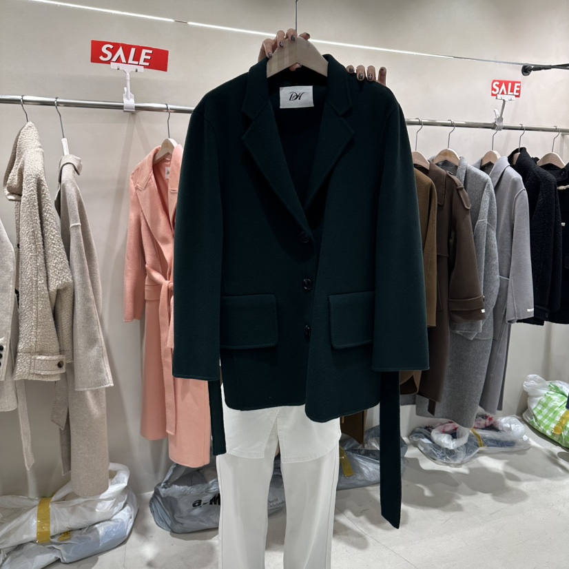 Color B東大門代購女士新品26夏季真品休閑短款大衣含腰帶Color B短款大衣圖色1