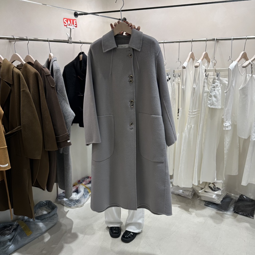 Color B韓國代購女士新品推薦人氣休閑中長款大衣含腰帶Color B中長款大衣圖色1