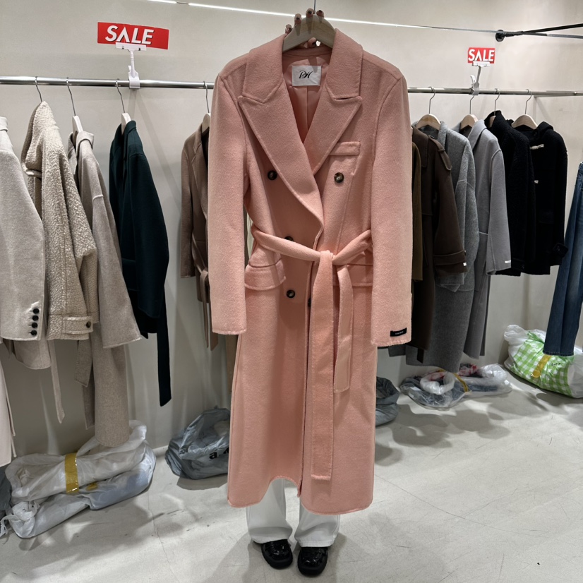 Color B東大門代購女士新品推薦人氣熱賣中長款大衣含腰帶Color B中長款大衣圖色1
