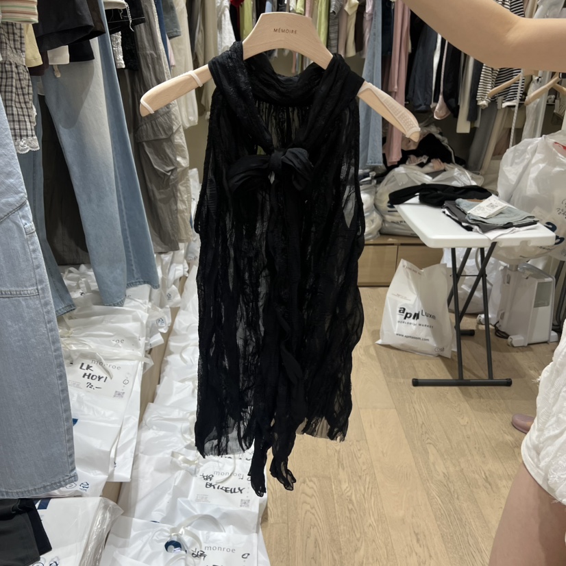 MEMOIRE東大門代購女裝新品推薦時尚26夏季吊帶背心高領無袖MEMOIRE吊帶/背心