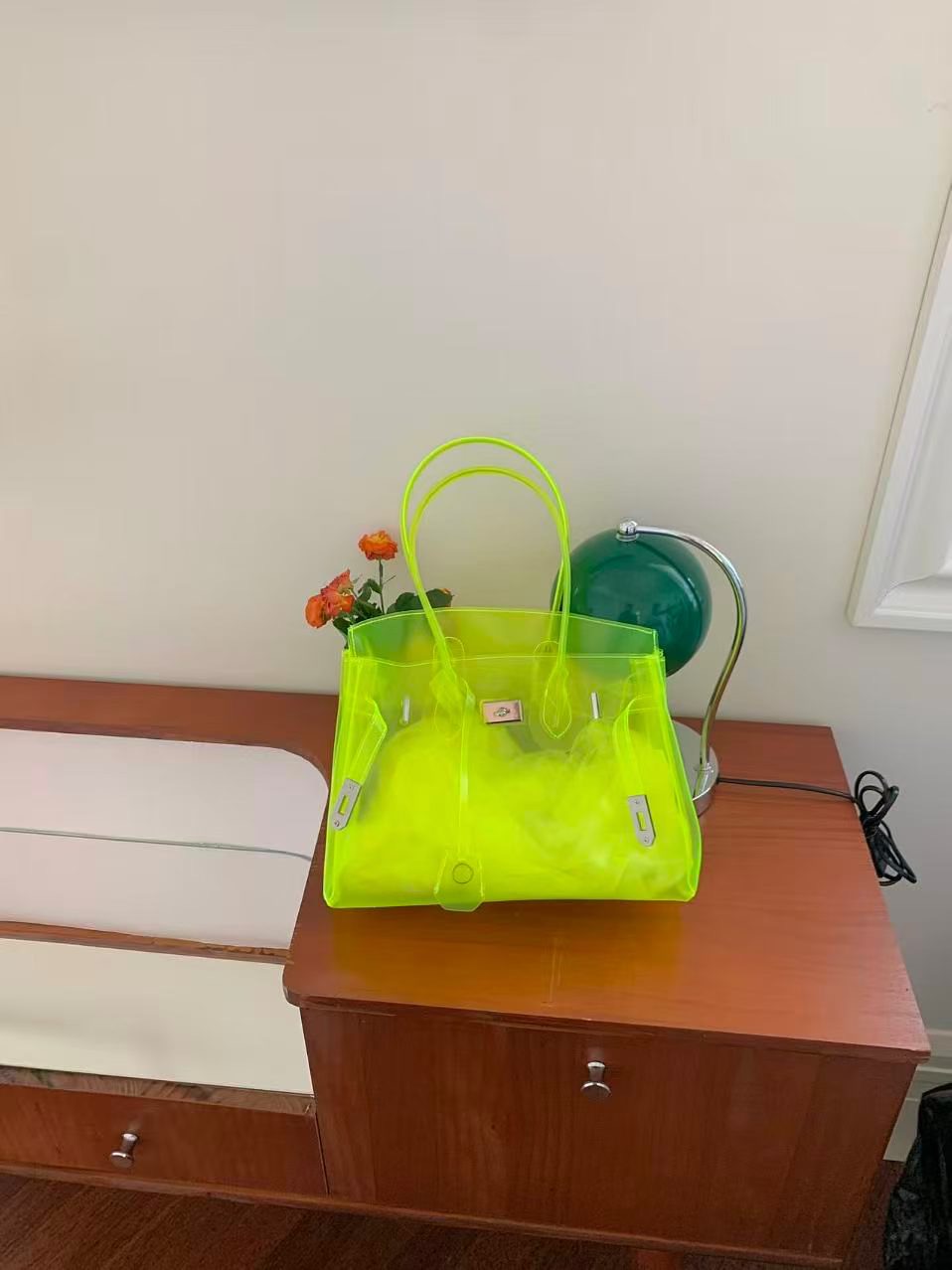 ORANGE-오렌지-OT韓國代購女裝新品熱賣手拿包腋下包透明ORANGE手拿包/腋下包圖色1