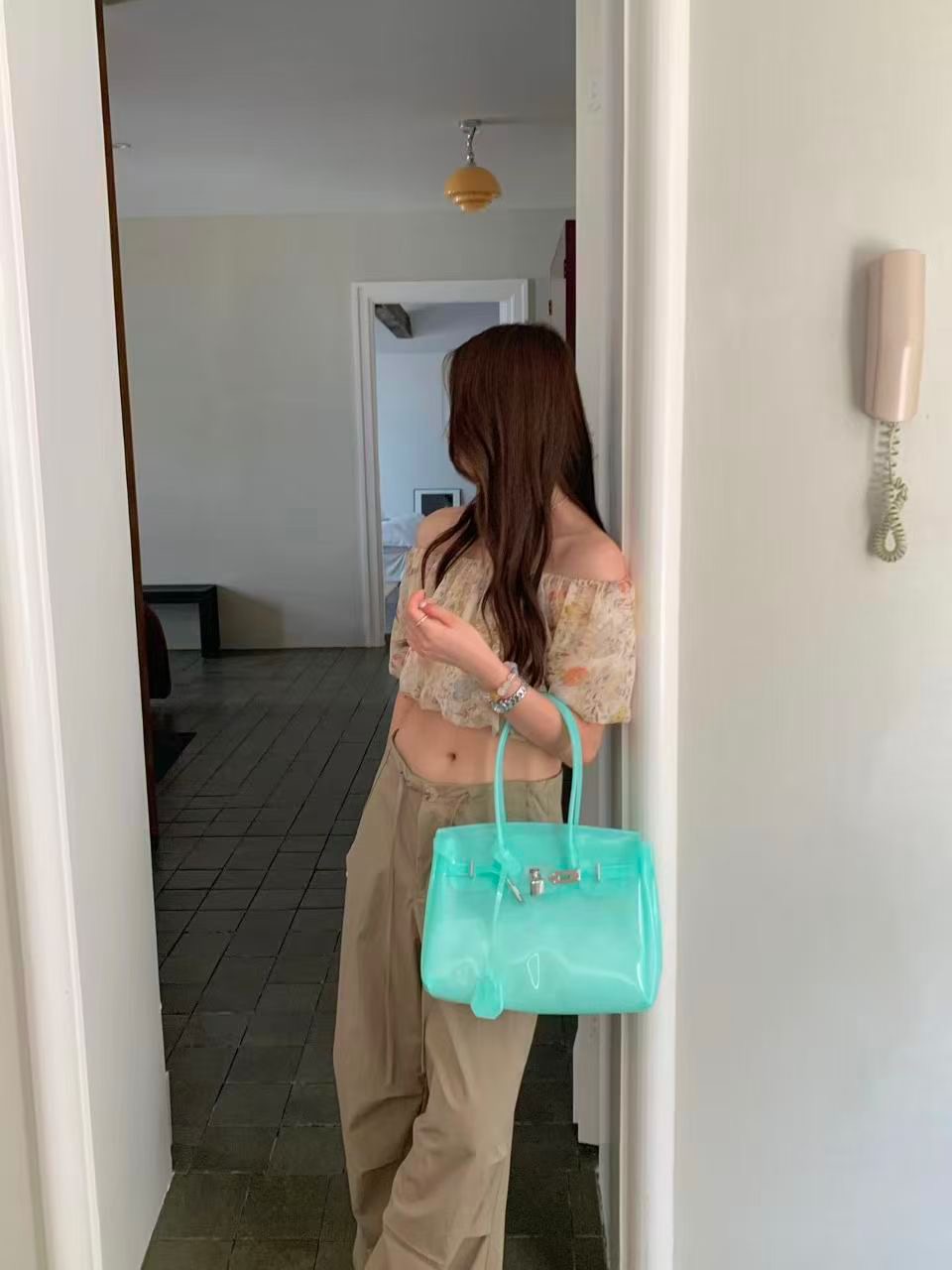 ORANGE-오렌지-OT韓國代購女裝新品熱賣手拿包腋下包透明ORANGE手拿包/腋下包圖色6