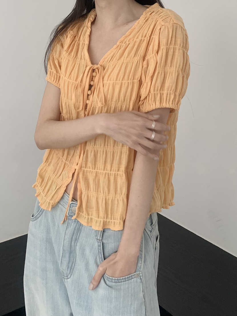 LE AVE韓國代購女裝新品真品時尚26夏季休閑熱賣襯衫蕾絲衫LE AVE襯衫/蕾絲衫
