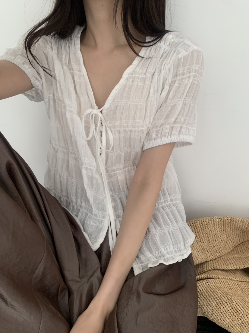 LE AVE韓國代購女裝新品真品時尚26夏季休閑熱賣襯衫蕾絲衫LE AVE襯衫/蕾絲衫