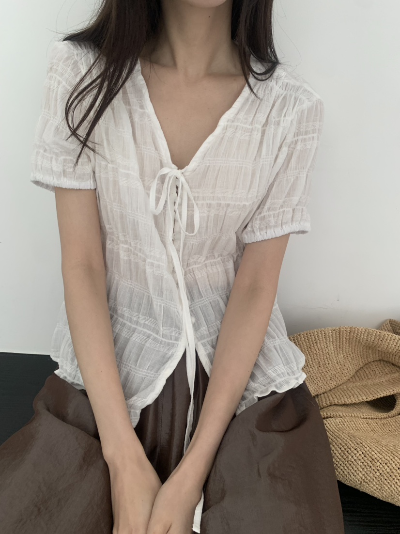 LE AVE韓國代購女裝新品真品時尚26夏季休閑熱賣襯衫蕾絲衫LE AVE襯衫/蕾絲衫