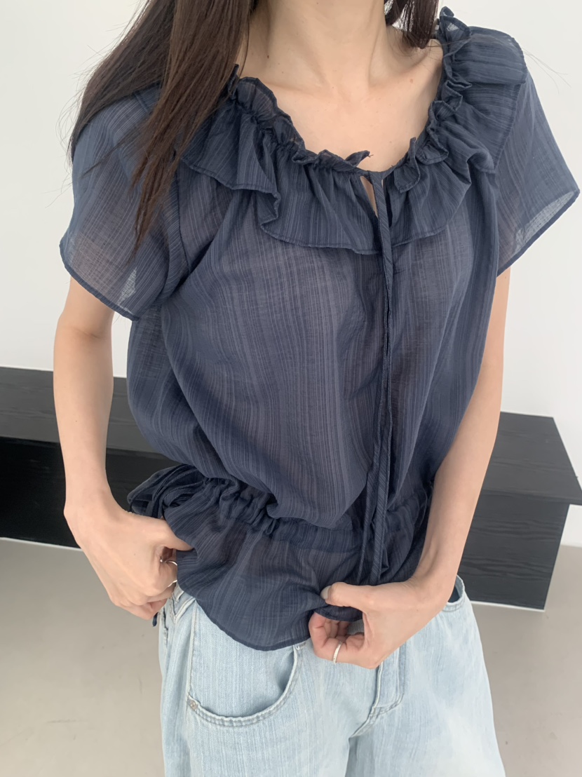 LE AVE韓國代購女裝新品時尚26夏季真品推薦休閑襯衫蕾絲衫LE AVE襯衫/蕾絲衫